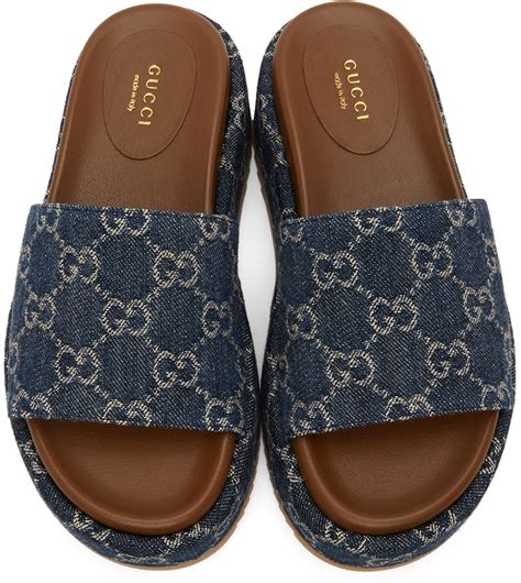 gucci platform slide sandal dupe|gucci denim platform sandals.